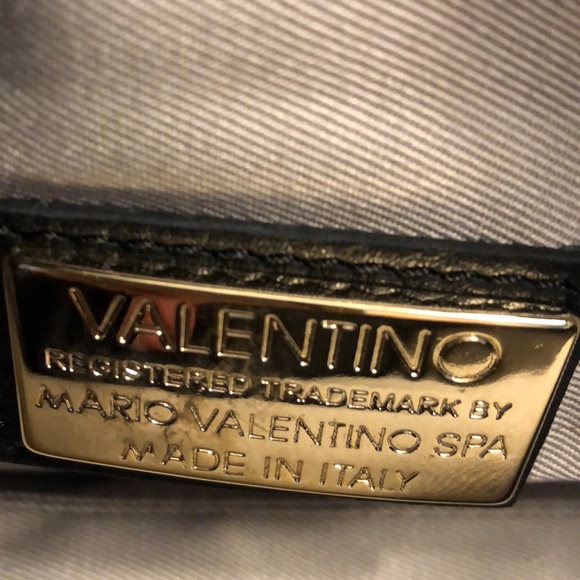 Valentino by Mario Valentino Cara Embossed Black Leather Crossbody - Picture 4 of 9